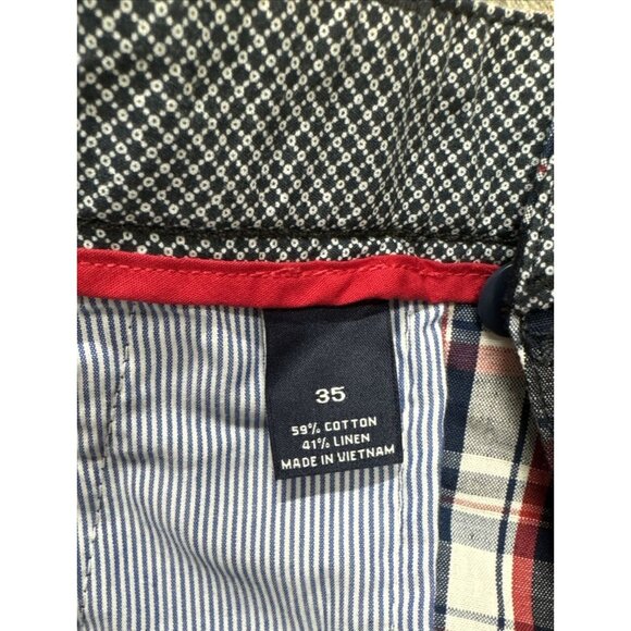 Cremieux Shorts Mens 35 Red Plaid Linen Chino Preppy Montauk Madison 9” NEW - Picture 7 of 7